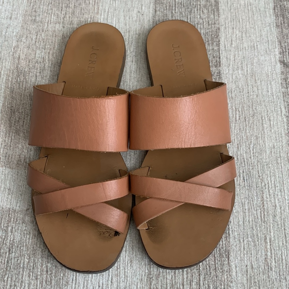 J. Crew Slip On Capri Sandals 8 Nude - Picture 3 of 4